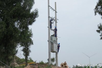 新架高壓線路1200米，新立電桿4基，組裝臺(tái)架2處